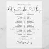 Zeitplan für die Hochzeit von Schwarzweiß-Skripten (Vorderseite)