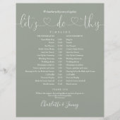 Zeitplan für die Hochzeit von Skripten mit grünem  (Vorderseite)