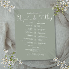 Zeitplan für die Hochzeit von Skripten mit grünem 