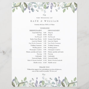 Zeitplan für die Hochzeiten von Blumenblättern im 