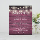 Zeitplan für die Hochzeiten von String Lights Red  (Stehend Vorderseite)