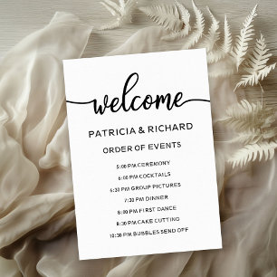 Zeitplan für die Hochzeitserie Einladung