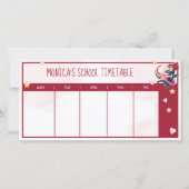 Zeitplan für die magische T-Rex Ballerina Schule (Vorderseite)