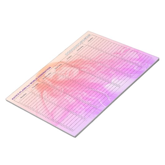 Zeitplan für die personalisierten Wochen Notizblock (angewinkelt)