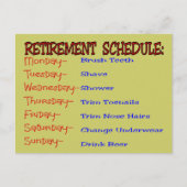 Zeitplan für die Ruhestandsregelung - Gutscheine f Postkarte (Vorderseite)
