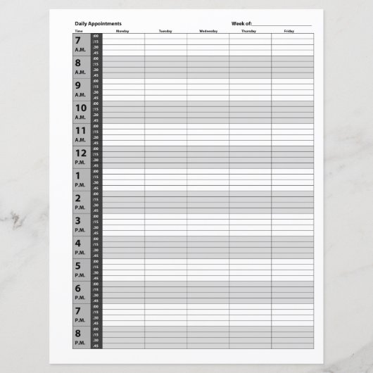 Zeitplan für die tägliche Ernennung | Grau (Rückseite)