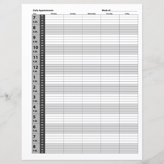Zeitplan für die tägliche Ernennung | Grau (Vorderseite)