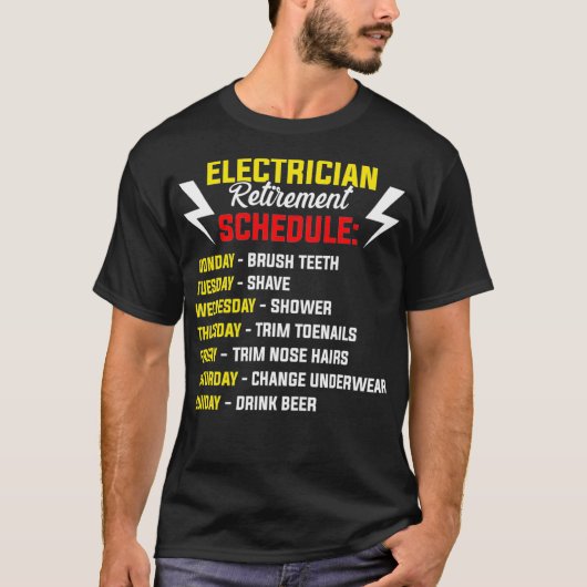 Zeitplan für die Versorgung mit Strom T-Shirt (Vorderseite)