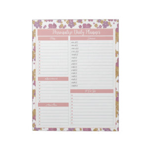 Zeitplan für die Vintage Rose floral Daily Planer Notizblock