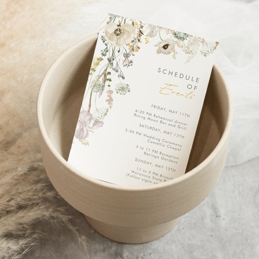 Zeitplan für die wissenschaftliche Wildblume Begleitkarte