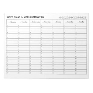 Zeitplan für die wöchentliche Ernennung mit Aufg Notizblock