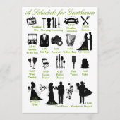 Zeitplan für Hochzeiten für Trauzeugen Programm (Vorderseite)