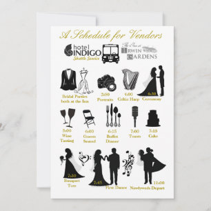 Zeitplan für Hochzeiten für Verkäufer Einladung
