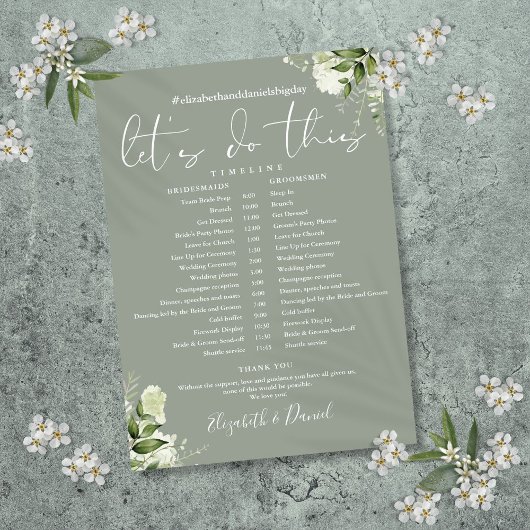Zeitplan für Hochzeiten von Grünen Blumen Programm