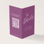 Zeitplan für Hochzeitgäste QR-Code-Pflaume (Vorderseite)