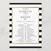 Zeitplan für klassische Stripe-Hochzeiten Programm (Vorderseite)