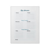 Zeitplan für Minimalistische Light Blue Planner wö Notizblock (Rotiert)