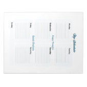 Zeitplan für Minimalistische Light Blue Planner wö Notizblock (Vorderseite)
