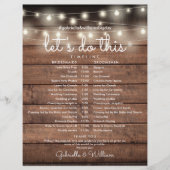 Zeitplan für rustikale Hochzeiten (Vorderseite)