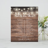 Zeitplan für rustikale Hochzeiten (Stehend Vorderseite)