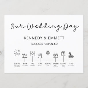 Zeitplan-Programm für den Tag der Hochzeit im Gebi Programm