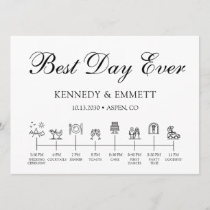 Zeitplan-Programm für den Tag der Hochzeit im Gebi Programm