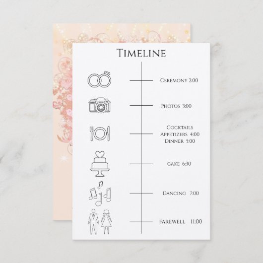 Zeitplan Reihenfolge der Ereignisse Herzblattbaum- Einladung (Vorne/Hinten)