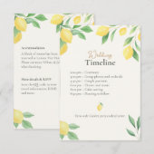 Zeitplan und Details Karte für eine Zitrone-Hochze (Vorne/Hinten)