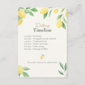 Zeitplan und Details Karte für eine Zitrone-Hochze (Vorderseite)