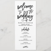 Zeitplan und Programm der handgeschriebenen Hochze (Vorderseite)