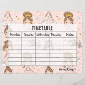 Zeitpläne der Schulbücher für Prinzessinnen und He (Vorderseite)