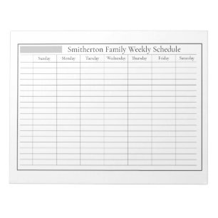 Zeitplaner White Gray Notepad Notizblock