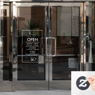 Zeitplanliste für Geschäftsöffnungszeiten Fensteraufkleber