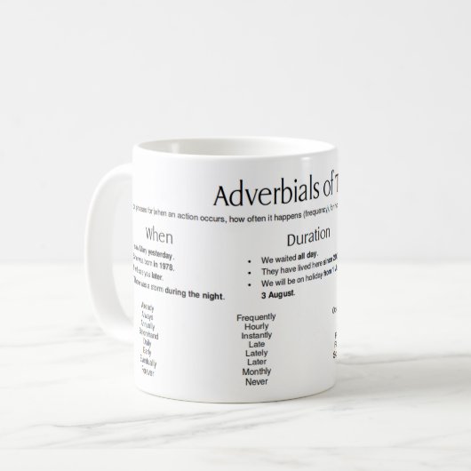 Zeitrabatte - Worte Kaffeetasse (Vorderseite Links)