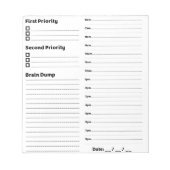 Zeitrahmen Notizblock (Vorderseite)