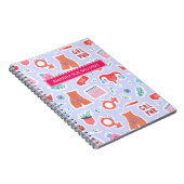 Zeitraum/Menstruationszyklus - Ihr Name/Monogramm Notizblock (Rechte Seite)