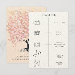 Zeitreihenfolge der Ereignisse Herzstück Leaf Tree Einladung