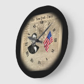 Zeitreise~Abe Lincoln~American Flag~NY Times~ Große Wanduhr (Winkel)