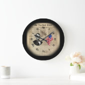 Zeitreise~Abe Lincoln~American Flag~NY Times~ Große Wanduhr (Zuhause)