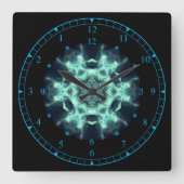 Zeitreise ~ Blue Neist Space/Time Continuum ~ Quadratische Wanduhr (Vorderseite)