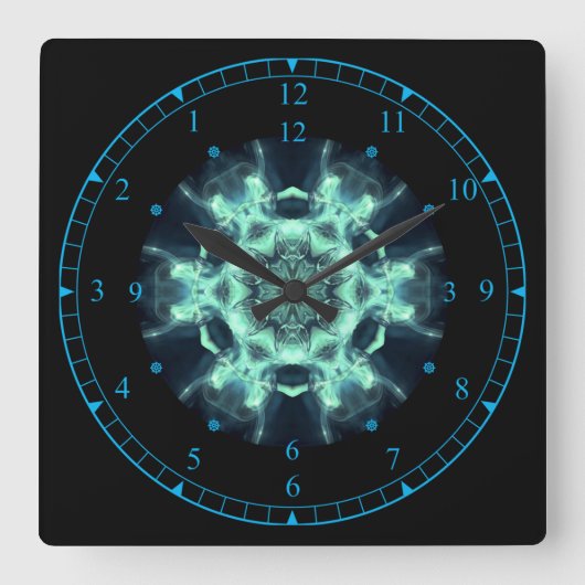 Zeitreise ~ Blue Neist Space/Time Continuum ~ Quadratische Wanduhr (Vorderseite)