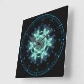 Zeitreise ~ Blue Neist Space/Time Continuum ~ Quadratische Wanduhr (Winkel)