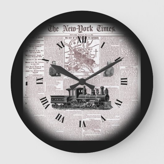 Zeitreise ~ NY Times ~ 13. Mai 1862 ~ Richmond ~ Große Wanduhr (Vorderseite)