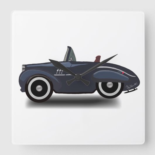 Zeitreise Quadratische Wanduhr (Vorderseite)