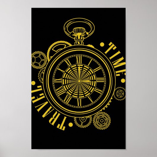 Zeitreise Time Travel Uhr Poster (Vorne)
