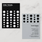 Zeitreise v1.2 - Weiß auf Schwarz Visitenkarte (Vorne/Hinten)
