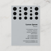 Zeitreise v1.2 - Weiß auf Schwarz Visitenkarte (Rückseite)