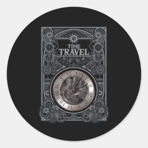Zeitreise Vintage Retro Science-Fiction-Geschenk Runder Aufkleber