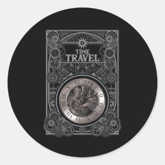 Zeitreise Vintage Retro Science-Fiction-Geschenk Runder Aufkleber
