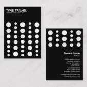 Zeitreise - Weiß auf Schwarz Visitenkarte (Vorne/Hinten)